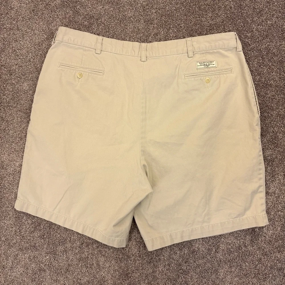 Polo Ralph Lauren Men's Pleated Tyler Shorts Size 42 Beige Chino 8